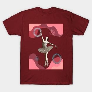 Classy Ballerina Abstract Art T-Shirt